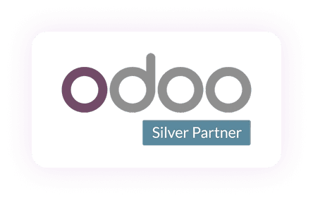 Odoo Silver Partner and Clutch badges highlighting  Odoo Customization Services