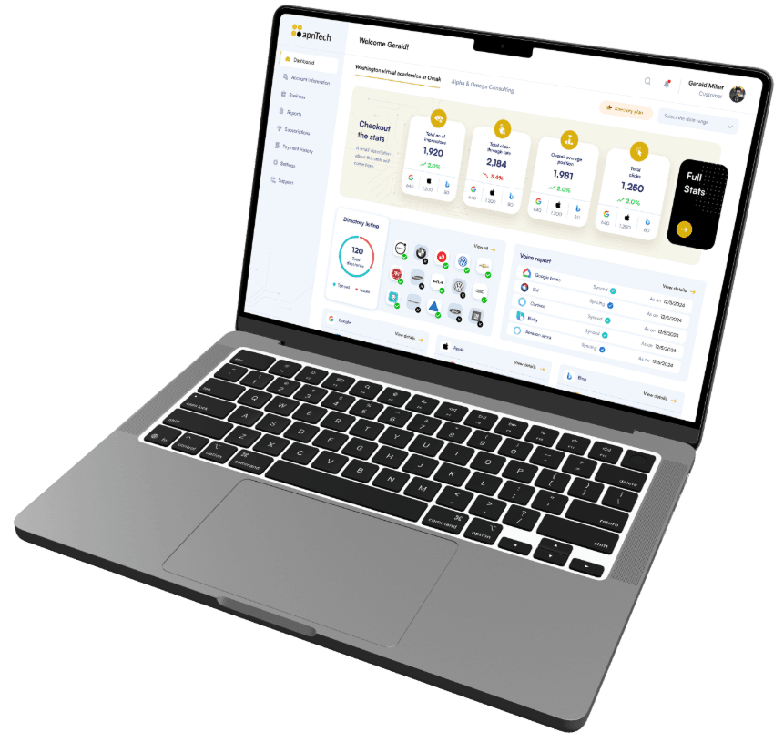 Laptop Dashboard Mockup