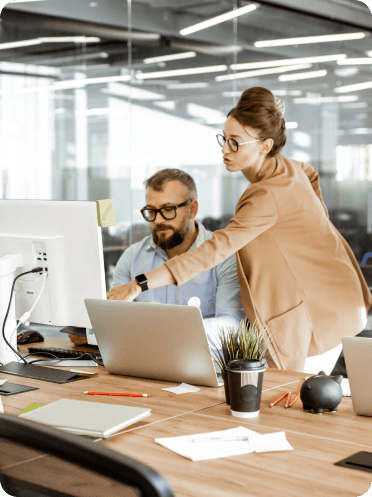 Business consultants collaborating with Enterprise Digital Solutions for project success.